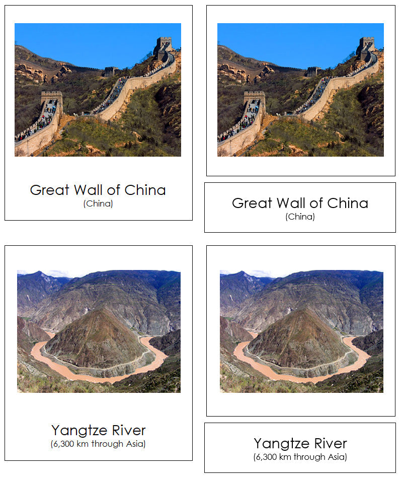 Landmarks of Asia 3-Part Continent Cards - Montessori Print Shop Digital Download