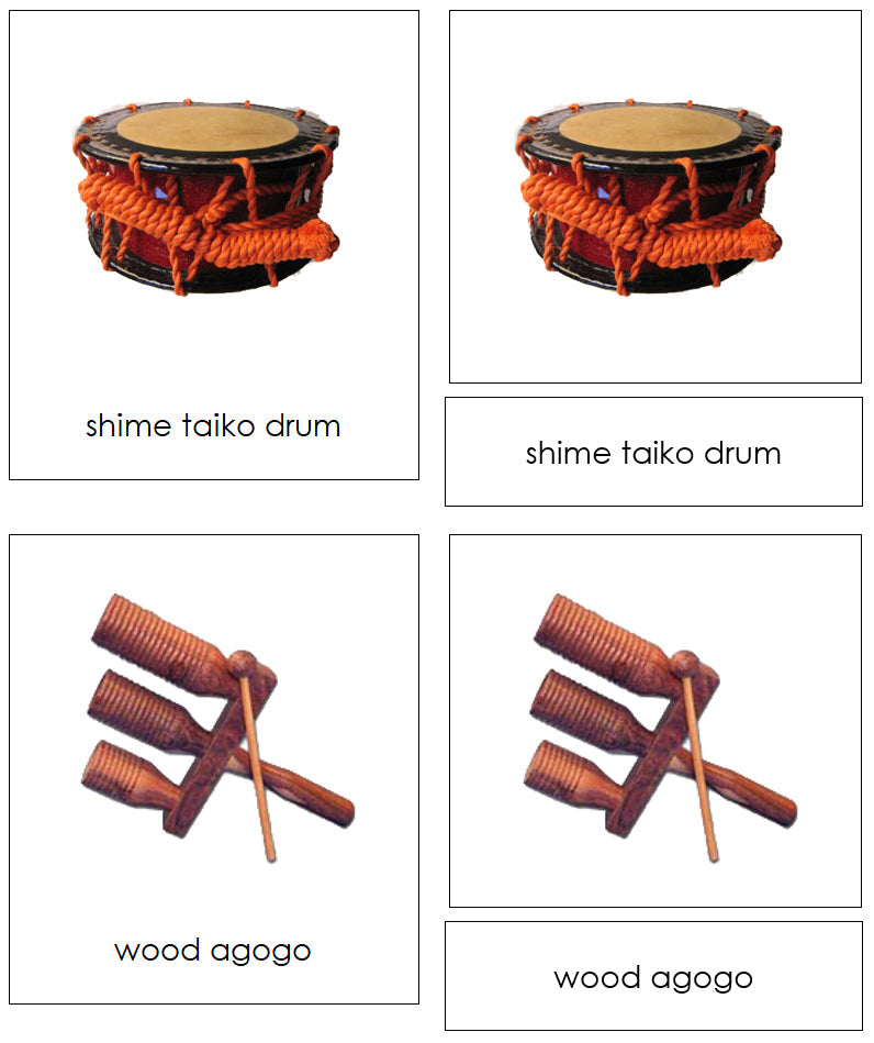 Musical Instruments of Asia 3-Part Continent Cards - Montessori Print Shop Digital Download