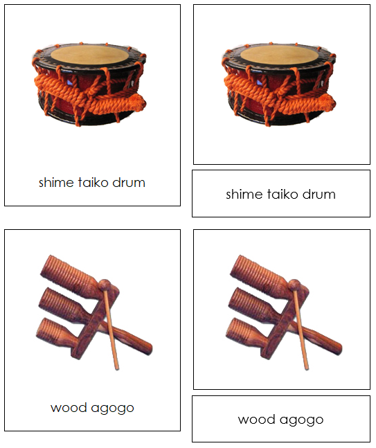 Musical Instruments of Asia 3-Part Continent Cards - Montessori Print Shop Digital Download