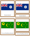 Australian Flags - Montessori Geography Cards