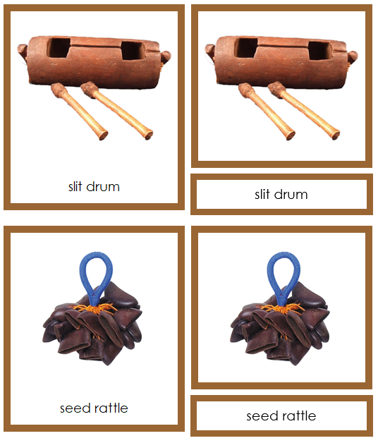 Australian/Oceanian Musical Instruments (color-coded) - Montessori Print Shop