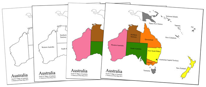 Australia Control Maps and Masters - Montessori Print Shop Digital Download
