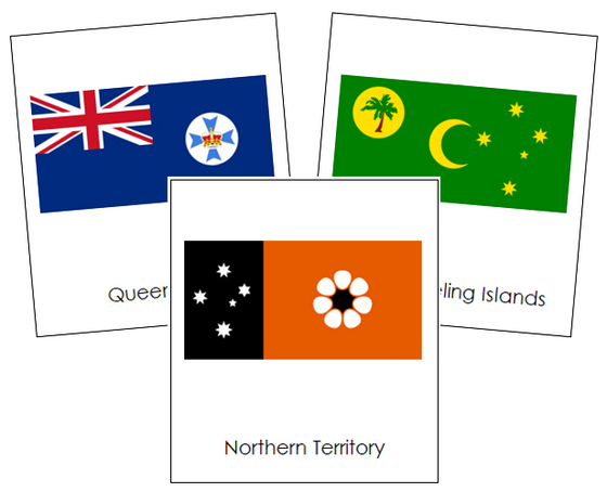 Australian Flags - Montessori continent cards