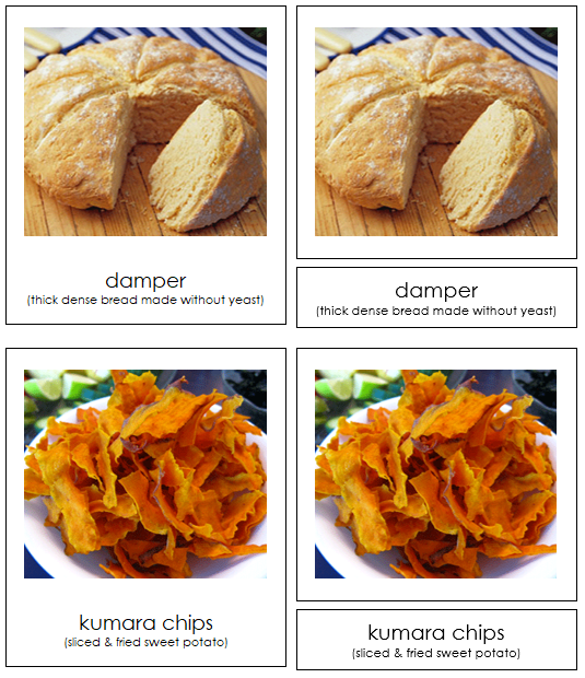 Foods of Australia/Oceania 3-Part Continent Cards - Montessori Print Shop Digital Download