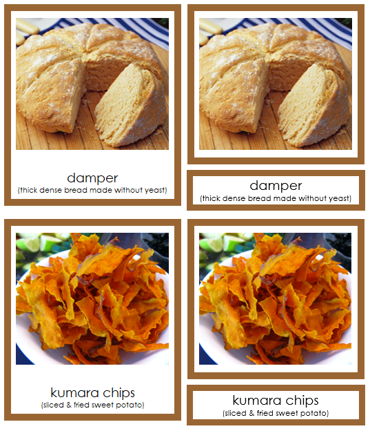 Foods of Australia/Oceania 3-Part Cards - Montessori Print Shop Digital Download continent study