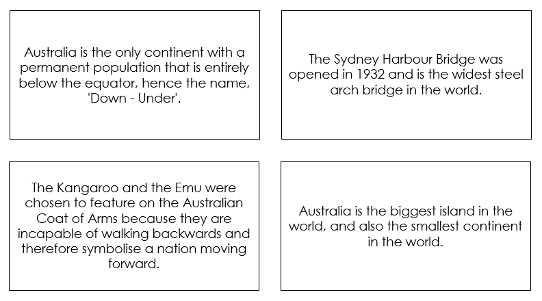 Printable Australia Fun Fact Cards - Montessori Print Shop
