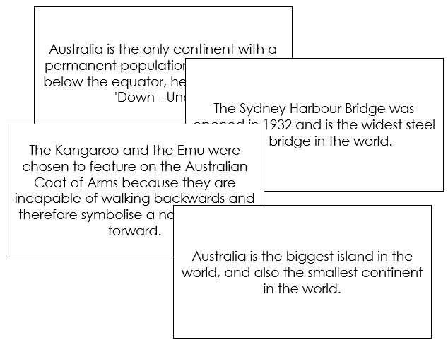 Australia Fun Facts - Montessori Print Shop Digital Download