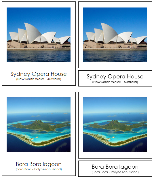 Landmarks of Australia/Oceania Cards - Montessori Print Shop Digital Download