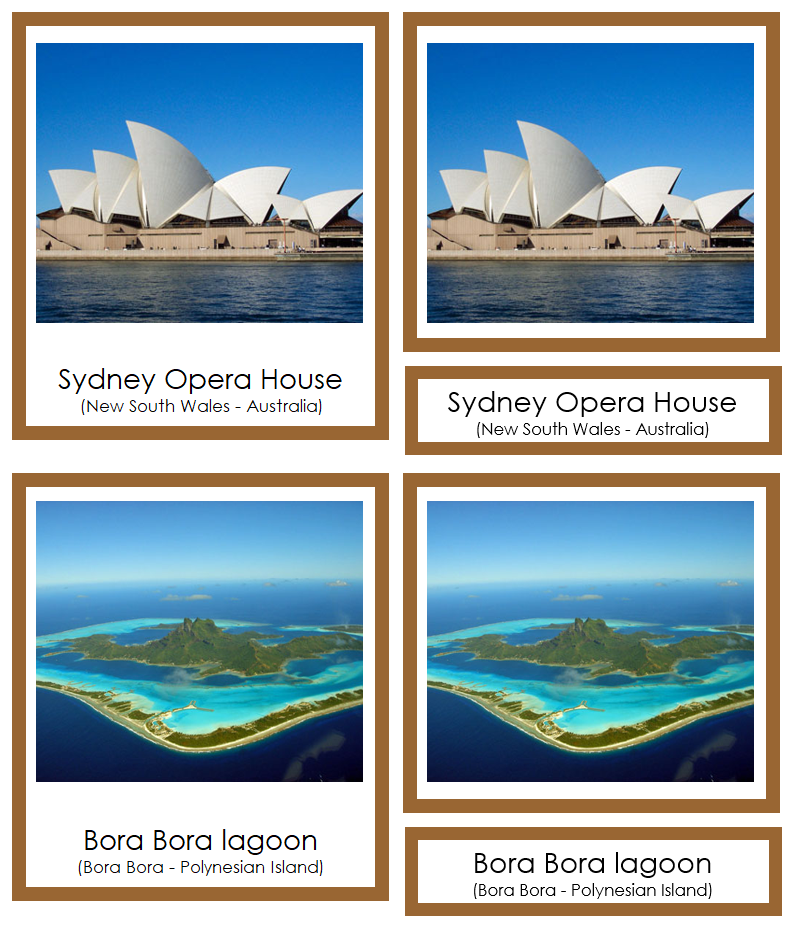 Landmarks of Australia/Oceania 3-Part Continent Cards - Montessori Print Shop Digital Download