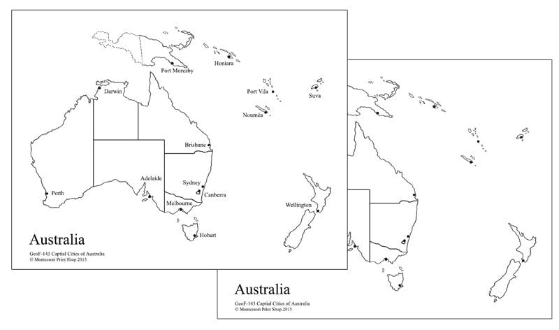 Capital Cities of Australia Maps - Montessori Print Shop Digital Download