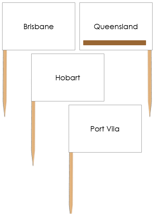 Capital Cities of Australia Pin Flags - Montessori geography materials