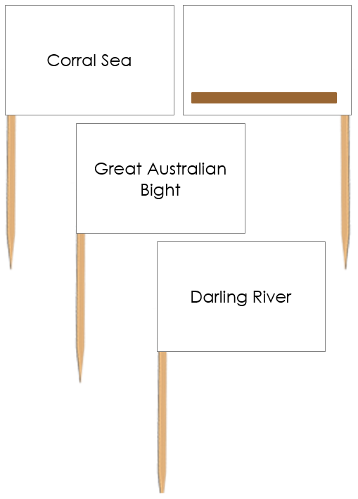 Waterways of Australia: Pin Flags - Montessori Print Shop Digital Download geography materials