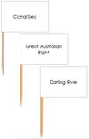 Waterways of Australia: Pin Flags - Montessori Print Shop geography materials