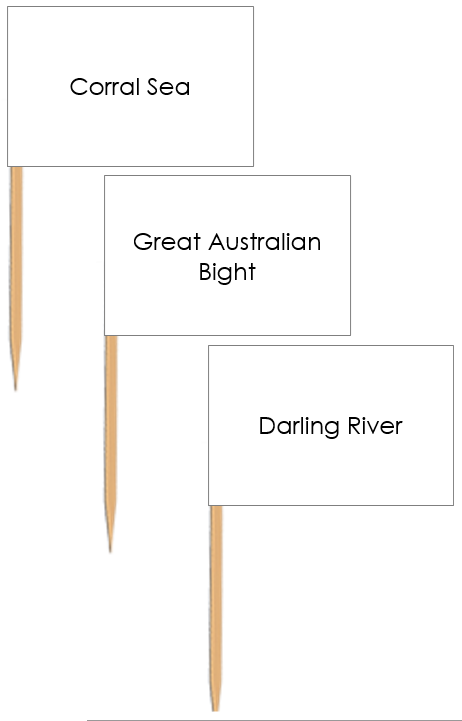 Waterways of Australia: Pin Flags - Montessori Print Shop geography materials