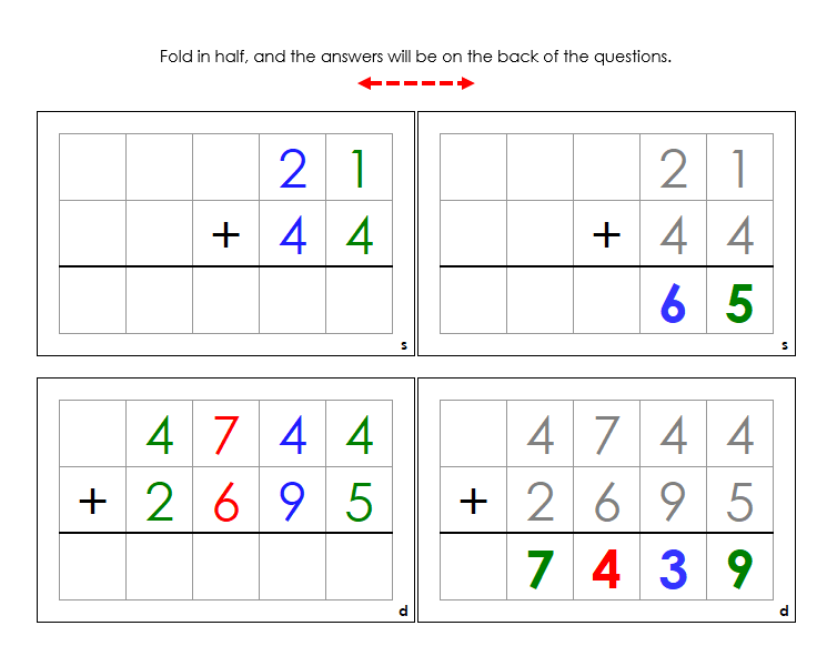 Addition Command Cards (color) - Montessori Print Shop