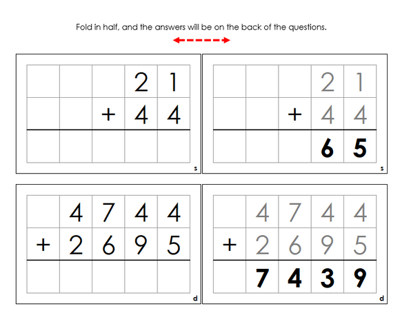 Montessori Addition command cards - Montessori Print Shop Digital Download