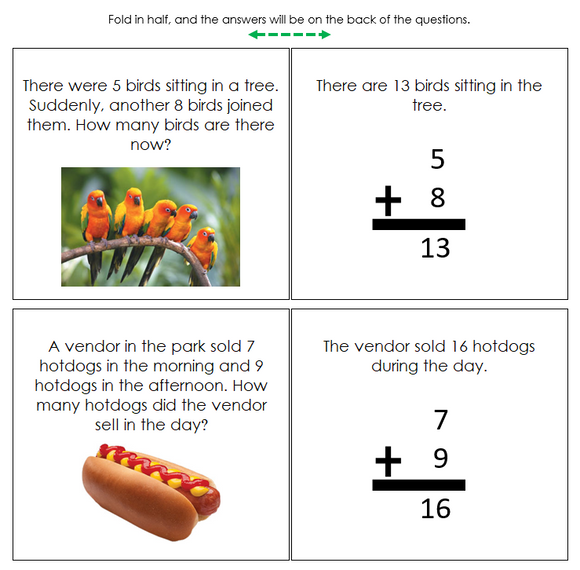 Addition Word Problems Set 2 - Montessori Print Shop Digital Download