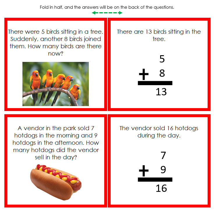 Addition Word Problems Set 2 (color) - Montessori Print Shop Digital Download