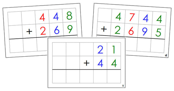 Montessori Addition Command Cards (color) - Montessori Print Shop