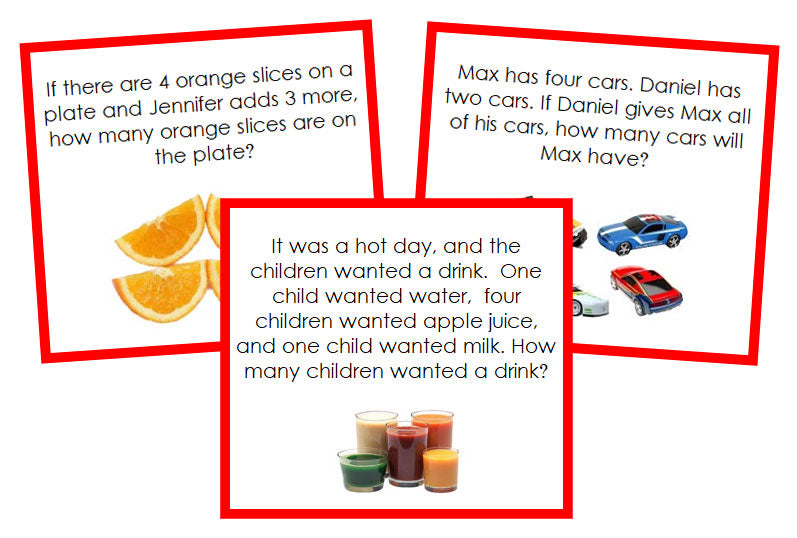 Addition Word Problems (color) - Montessori Print Shop Digital Download