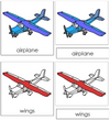 Airplane Nomenclature 3-Part Cards (red) - Montessori Print Shop