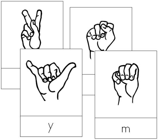 american sign language cards - Montessori Print Shop Digital Download
