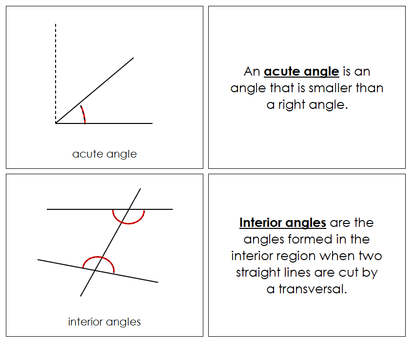 Study of Angles Geometry Book - Montessori Print Shop Digital Download
