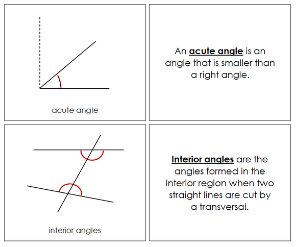 Study of Angles Geometry Book - Montessori Print Shop