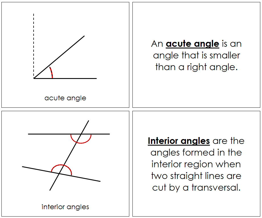 The Study of Angles Nomenclature Book - Montessori Print Shop Digital Download