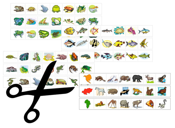 Animal Cutting Work Bundle - Montessori Print Shop Digital Download preschool scissor practice