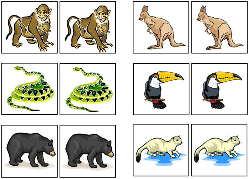 animal match-up & memory game - Montessori Print Shop Digital Download