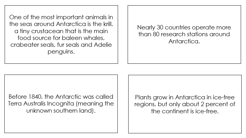 Printable Antarctica Fun Fact Cards - Montessori Print Shop