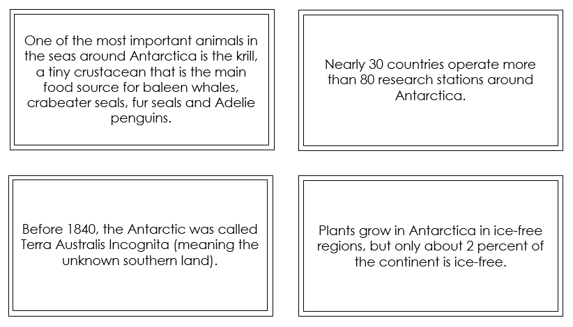 Printable Antarctica Fun Fact Cards - Montessori Print Shop Digital Download