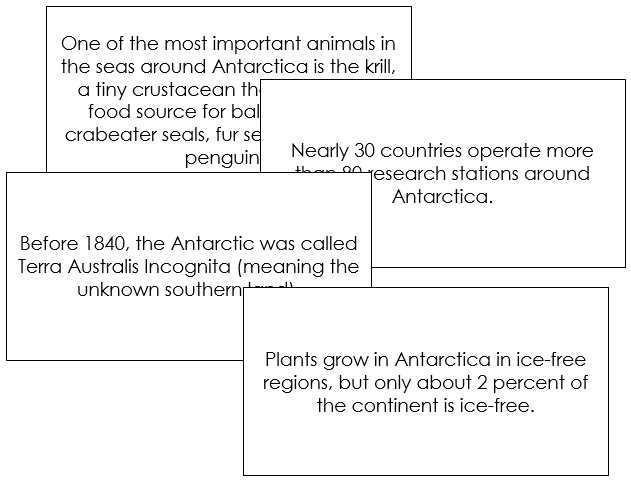 Antarctica Fun Facts - Montessori geography cards