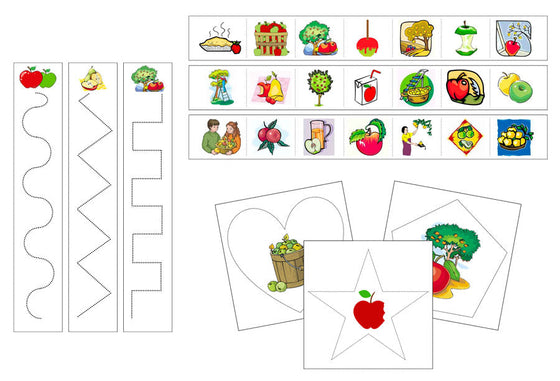Apples Cutting Work - Preschool Activity - Montessori Print Shop Digital Download