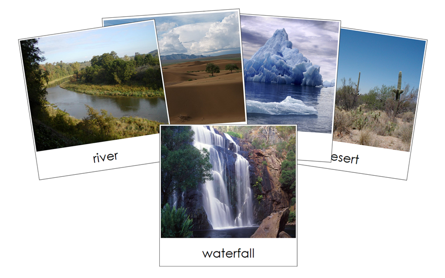 Aquatic & Land Features 3-Part Cards (Set 1) - Montessori Print Shop Digital Download