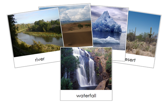 Aquatic & Land Features 3-Part Cards (Set 1) - Montessori Print Shop Digital Download