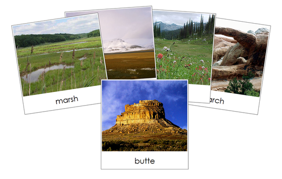 Aquatic & Land Features 3-Part Cards (Set 3) - Montessori Print Shop Digital Download