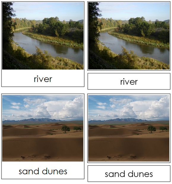 Aquatic & Land Feature Cards Set 1 - Montessori geographycards