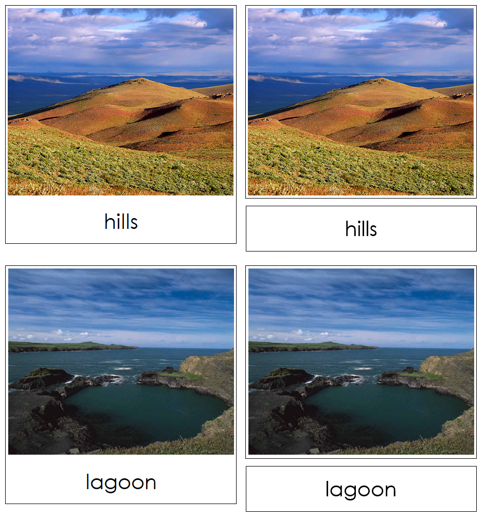 Aquatic & Land Features 3-Part Cards (Set 2) - Montessori Print Shop Digital Download