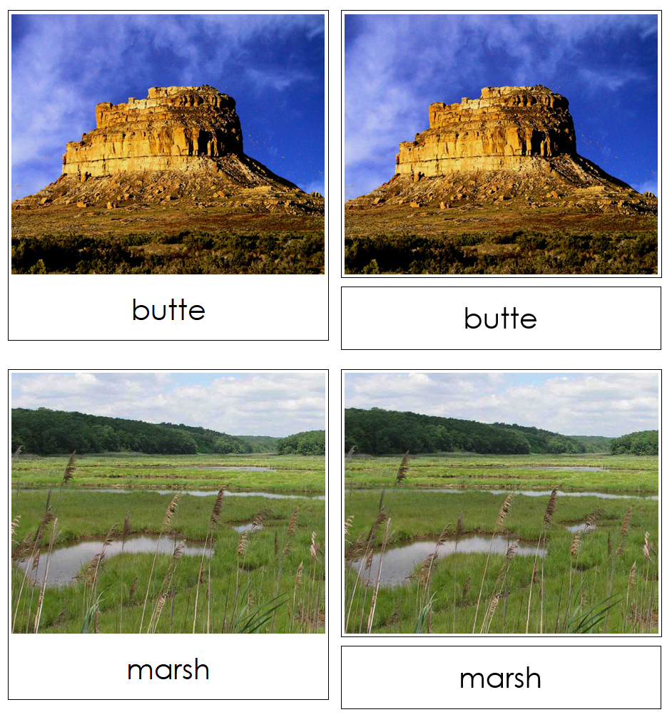 Aquatic & Land Features 3-Part Cards (Set 3) - Montessori Print Shop Digital Download
