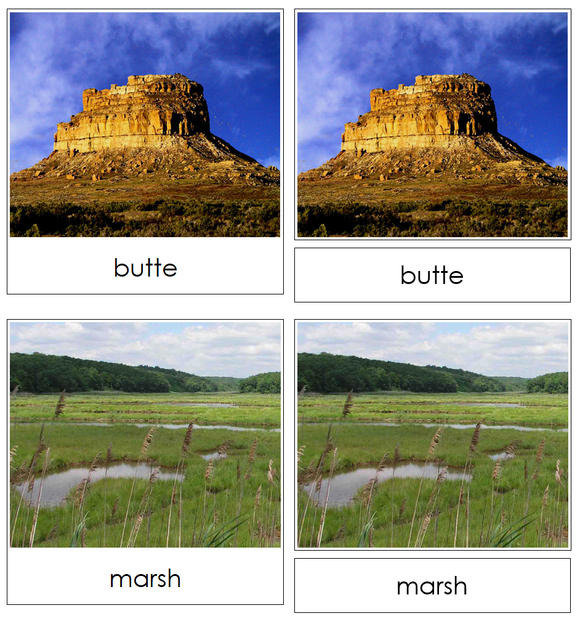 Aquatic & Land Features 3-Part Cards (Set 3) - Montessori Print Shop Digital Download