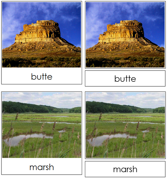 Aquatic & Land Feature Cards Set 3 - Montessori geography cards