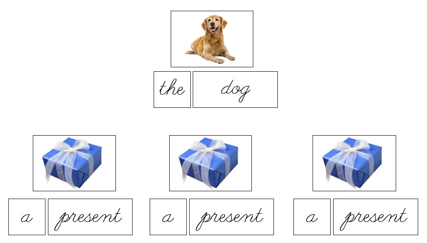Article Lesson (Cursive) - Montessori Print Shop Digital Download Grammar Lesson
