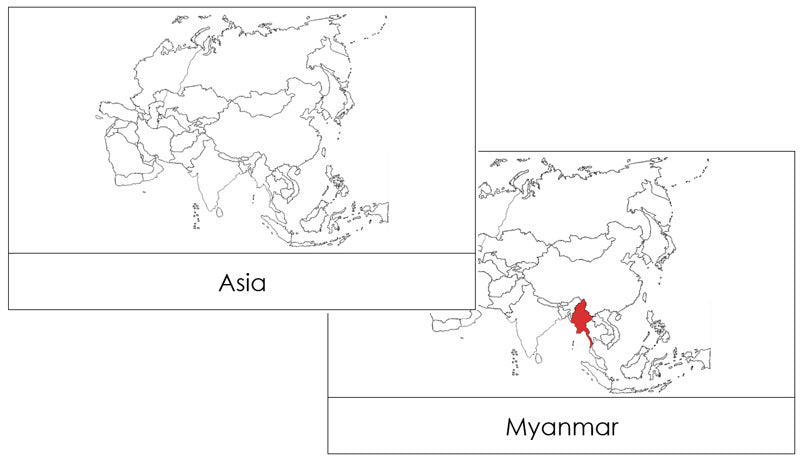 Asia Flash Cards - Montessori Print Shop Digital Download geography cards