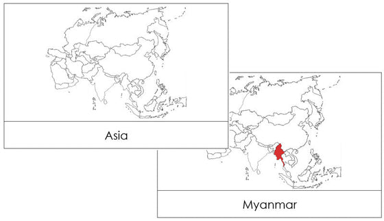 Asia Flash Cards - Montessori Print Shop geography cards