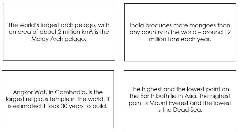 Fun Facts of Asia - Montessori Print Shop continent study
