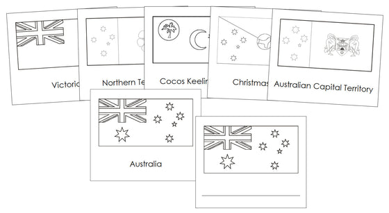 Flags of Australia Blackline Masters - Montessori Print Shop Digital Download