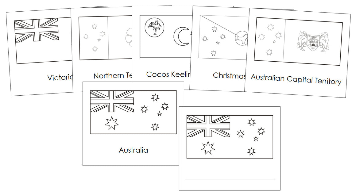 Flags of Australia Blackline Masters - Montessori Print Shop Digital Download