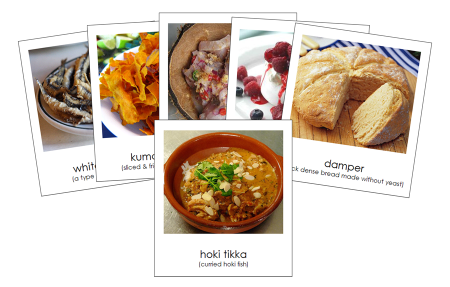 Foods of Australia/Oceania 3-Part Continent Cards - Montessori Print Shop Digital Download